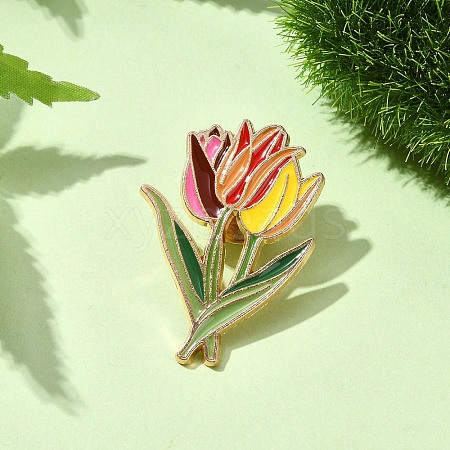 Tulip Enamel Pins JEWB-P045-02A-G-1