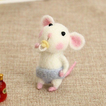 Mouse Wool Felt Needle Felting Kit with Instructions DOLL-PW0004-11D-1