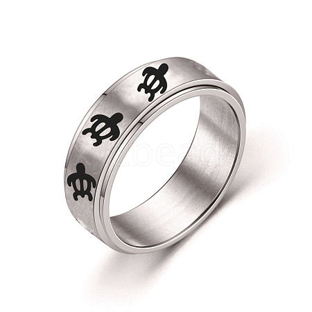 Rotating Titanium Steel Anxiety Relief Ring for Women Men PW-WG4928D-11-1