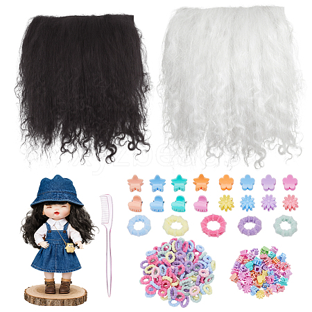 2Pcs 2 Colors Wool Doll Hair DIY-NB0016-16-1
