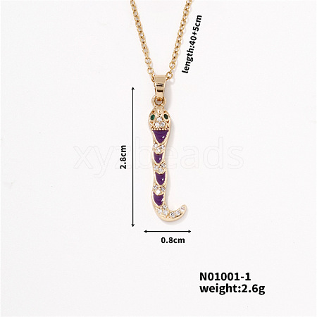 Trendy Snake Pendant Necklace MU5587-1-1