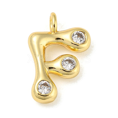 Rack Plating Brass Micro Pave Cubic Zirconia Pendants KK-A200-24G-F-1