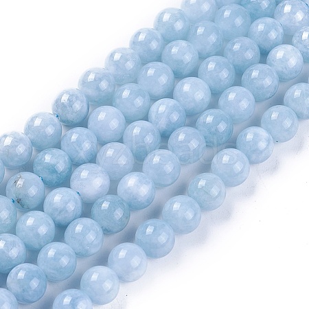 Natural White Jade Beads Strands X-G-L500-01-8mm-1