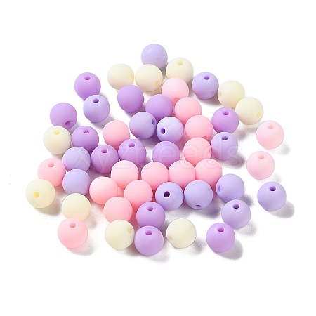 Rubberized Style Imitated Silicone Acrylic Beads MACR-D029-01E-1