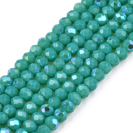 Electroplate Opaque Solid Color Glass Beads Strands EGLA-A044-P1mm-L31-1