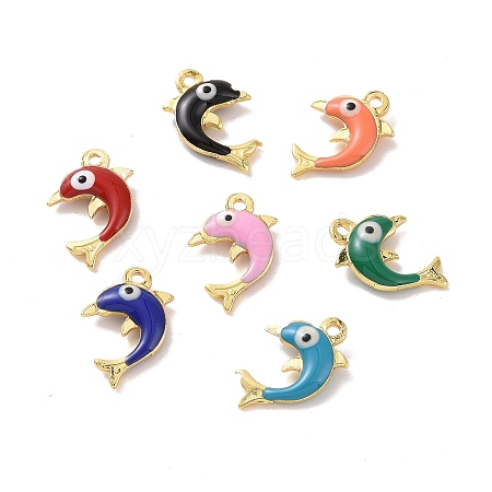 Brass Enamel Pendants KK-J302-06G-1