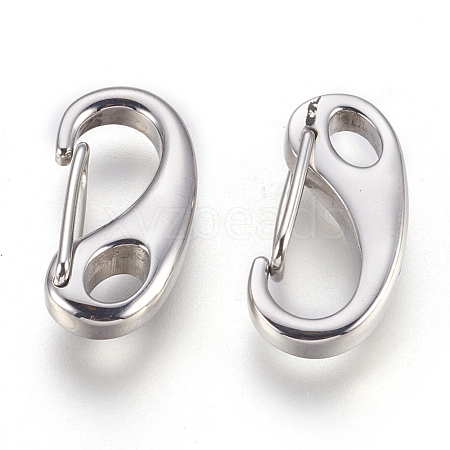 Non-Tarnish 304 Stainless Steel Push Gate Snap Keychain Clasp Findings STAS-F175-13P-A-26mm-1