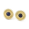 Ion Plating(IP) Real 18K Gold Plated 304 Stainless Steel Flat Round Stud Earrings EJEW-Z042-04D-1