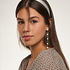 ANATTASOUL 1 Pairs ABS Plastic Imitation Pearl Beaded Tassel Dangle Stud Earrings EJEW-AN0001-52-6