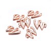 Rose Gold Plated Alloy Letter Pendants X-PALLOY-J718-01RG-W-2