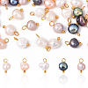30Pcs 5 Colors Natural Cultured Freshwater Pearl Two Sides Polished Charms PALLOY-YW00092-1