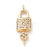 Brass Micro Pave Clear Cubic Zirconia Links Connectors ZIRC-L100-055G-2