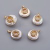 Natural Cultured Freshwater Pearl Pendants PEAR-F008-30G-O-1
