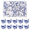 50Pcs Handmade Blue and White Porcelain Beads PORC-FS0001-07-1