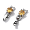 Rack Plating Brass Micro Pave Cubic Zirconia Fold Over Clasps KK-A234-016P-04-2