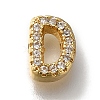 Rack Plating Brass Micro Pave Clear Cubic Zirconia Beads KK-G500-30G-D-1