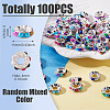 100Pcs Plastic Glass Rhinestone European Beads KY-TADJ0001-02-4