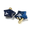 Natural Sesame Jasper Imitation Lapis Lazuli Pendants G-P540-01G-04-1-2