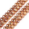 Electroplate Baking Paint Transparent Glass Beads Strands GL-N005-02A-C11-1
