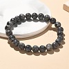 Natural Larvikite Bead Stretch Bracelets X-BJEW-K212-A-046-1