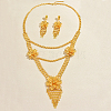 Luxury Iron Floral Tassel Pendant Necklace & Dangle Stud Earrings Set for Women VS2280-5
