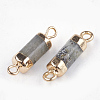 Electroplate Natural Labradorite Links connectors X-G-S344-01E-2