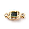 Brass Micro Pave Cubic Zirconia Box Clasps KK-P291-32G-1