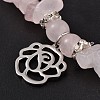 Natural Rose Quartz Beaded Stretch Bracelets X-BJEW-JB01996-01-2