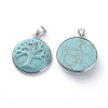 Synthetic Turquoise Pendants G-G807-B04-2