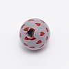 Printed Natural Wood Beads WOOD-TAC0007-59C-2