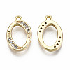 Brass Micro Pave Clear Cubic Zirconia Pendants X-KK-S360-053O-NF-1