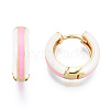 Brass Huggie Hoop Earrings EJEW-S209-07-3