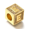 Brass Cubic Zirconia Beads KK-Q818-01E-G-2