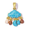 Brass with Enamel Pendants KK-OY001-40G-1