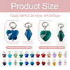 Spritewelry 96Pcs 24 Style Faceted Transparent Glass Charms GLAA-SW0001-04-13