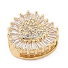 Brass Micro Pave Cubic Zirconia Slide Charms ZIRC-I068-03G-3