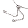 304 Stainless Steel Singapore Chain Slider Bracelet Making AJEW-JB01328-02-3