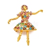 Dancing Girl Alloy Colorful Rhinestone Brooch JEWB-Q045-04G-03-1