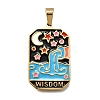 Tarot 304 Stainless Steel Enamel Pendants STAS-M119-09F-G-1