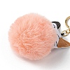 Imitation Rex Rabbit Fur Ball & PU Leather Cat Pendant Keychain X1-KEYC-K018-05KCG-02-3