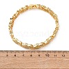 Brass Micro Pave Clear Cubic Zirconia Link Chain Bracelets for Women BJEW-F530-06G-3