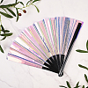 1Pc Bamboo with Oxford Fabric Glitter Powder Folding Fans AJEW-SP0003-77D-7