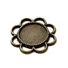 Flower Alloy Cabochon Settings X-PALLOY-N0088-33AB-NF-3