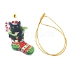 Christmas Cat Shape Acrylic Pendant Decoration HJEW-E007-01G-05-2