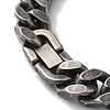 PVD Vacuum Plating 201 Stainless Steel Cuban Link Chain Bracelets for Women Men BJEW-H612-02AS-3