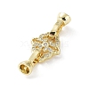 Rack Plating Brass Pave Clear Cubic Zirconia Fold Over Clasps KK-M265-11G-2
