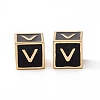 Rack Plating Brass Enamel Beads KK-B060-04G-01V-2