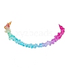 Rainbow Color Glass Chip Beaded Necklaces for Women NJEW-JN05004-1