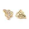 Brass Pave Clear Cubic Zirconia Connector Charms KK-G503-34G-2