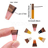 Craftdady 12 Pairs 6 Colors Resin & Wood Stud Earring Findings MAK-CD0001-04-3